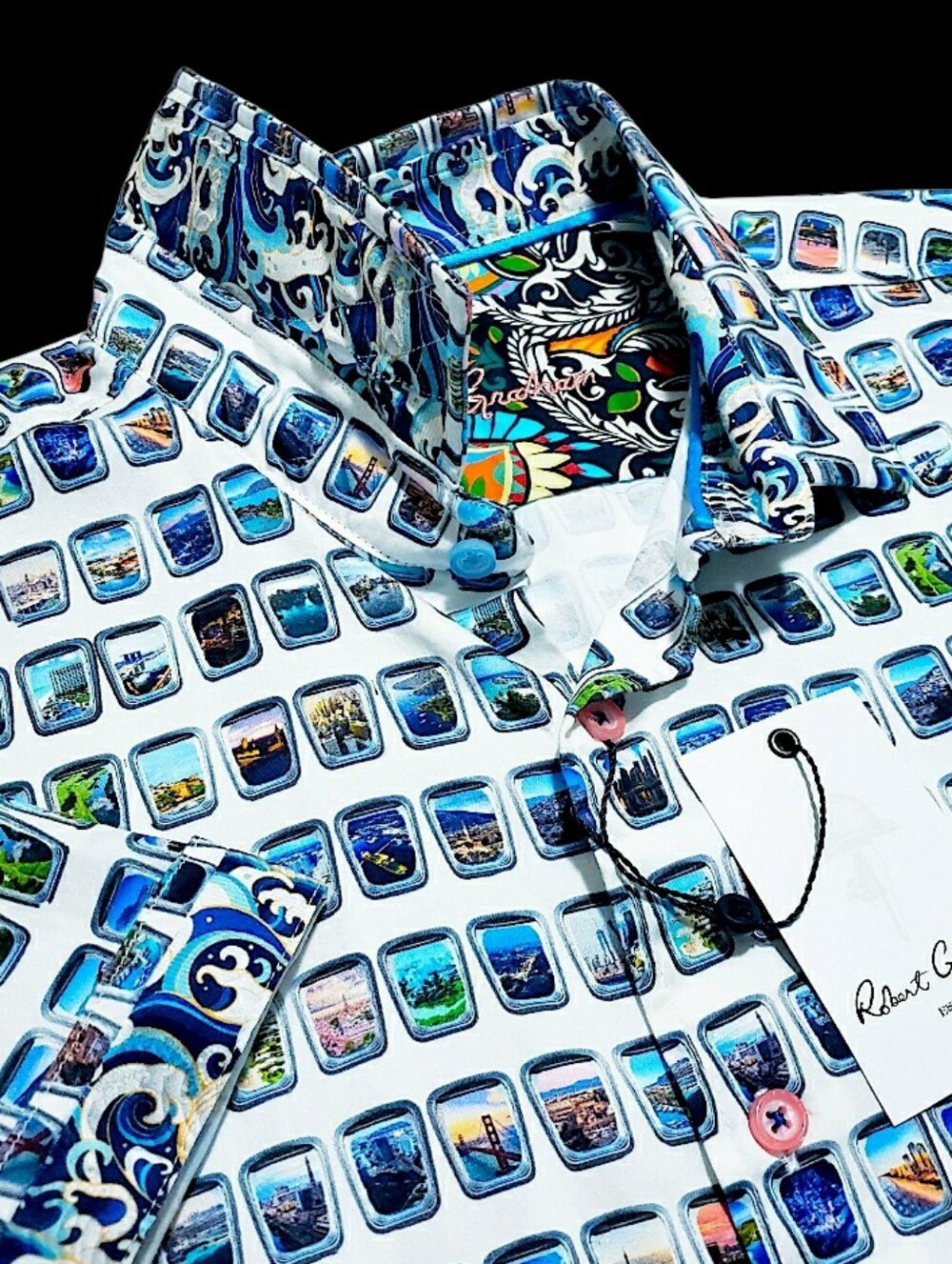 NEW Robert Graham Geometric Aviation Theme 3XL Classic Short Sleeve Shirt